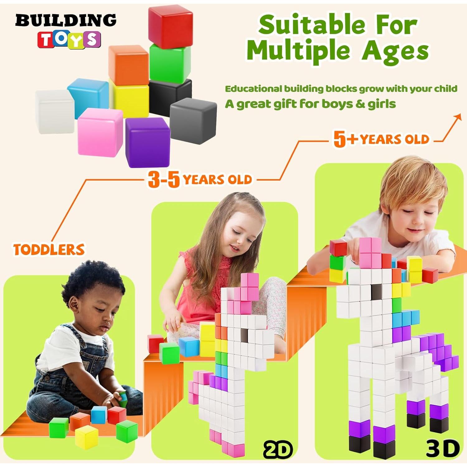 Bloques Magnéticos Montessori 28 Piezas 3 cm para Niños 3+