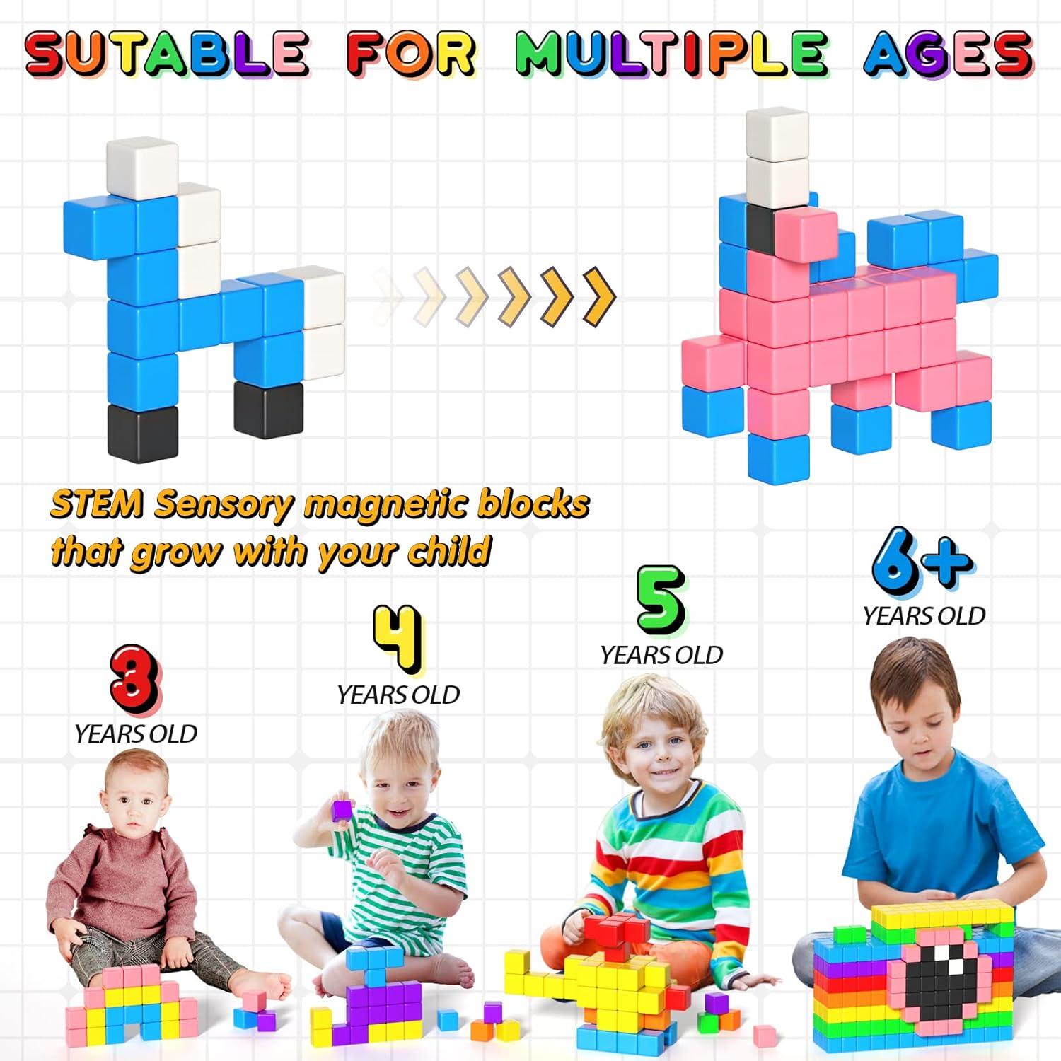 118PCS Bloques Magnéticos de Construcción para Niños 3-6 Años