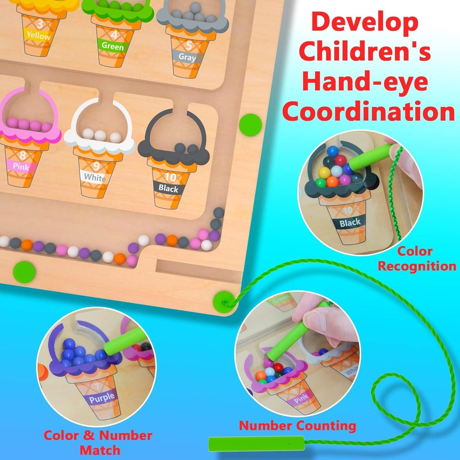 Rompecabezas Magnético de Colores y Números Montessori - Juguete Educativo para Niños 3 a 5 Años