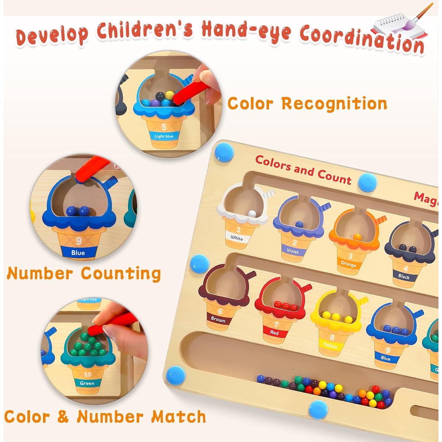 Laberinto Magnético de Colores y Números Nawchedo 30x22cm