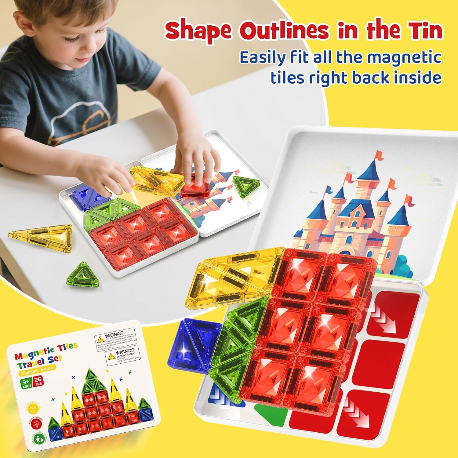 Juego de Azulejos Magnéticos Mini WMXDU 26 Piezas Viaje