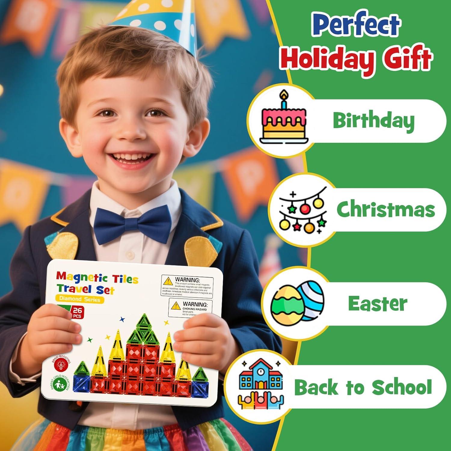 Juego de Azulejos Magnéticos Mini WMXDU 26 Piezas Viaje