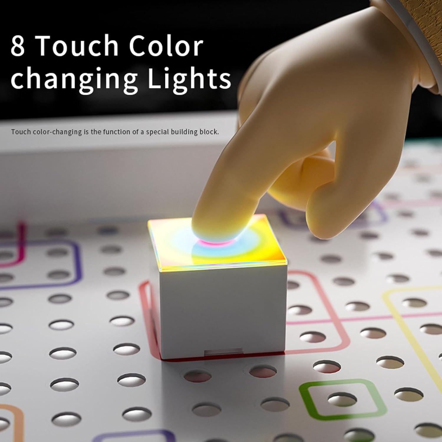 Magnetic Light-Up Building Blocks Set - Magnetic Geometric Building Blocks for Kids, STEM Educational Toys Montessori Sensory Magnet Toys for Toddlers