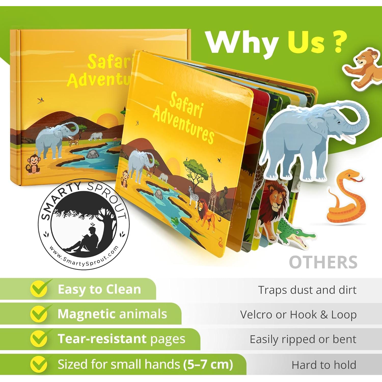 Libro Ocupado Montessori Smarty Sprout Safari 25.4x20.3cm