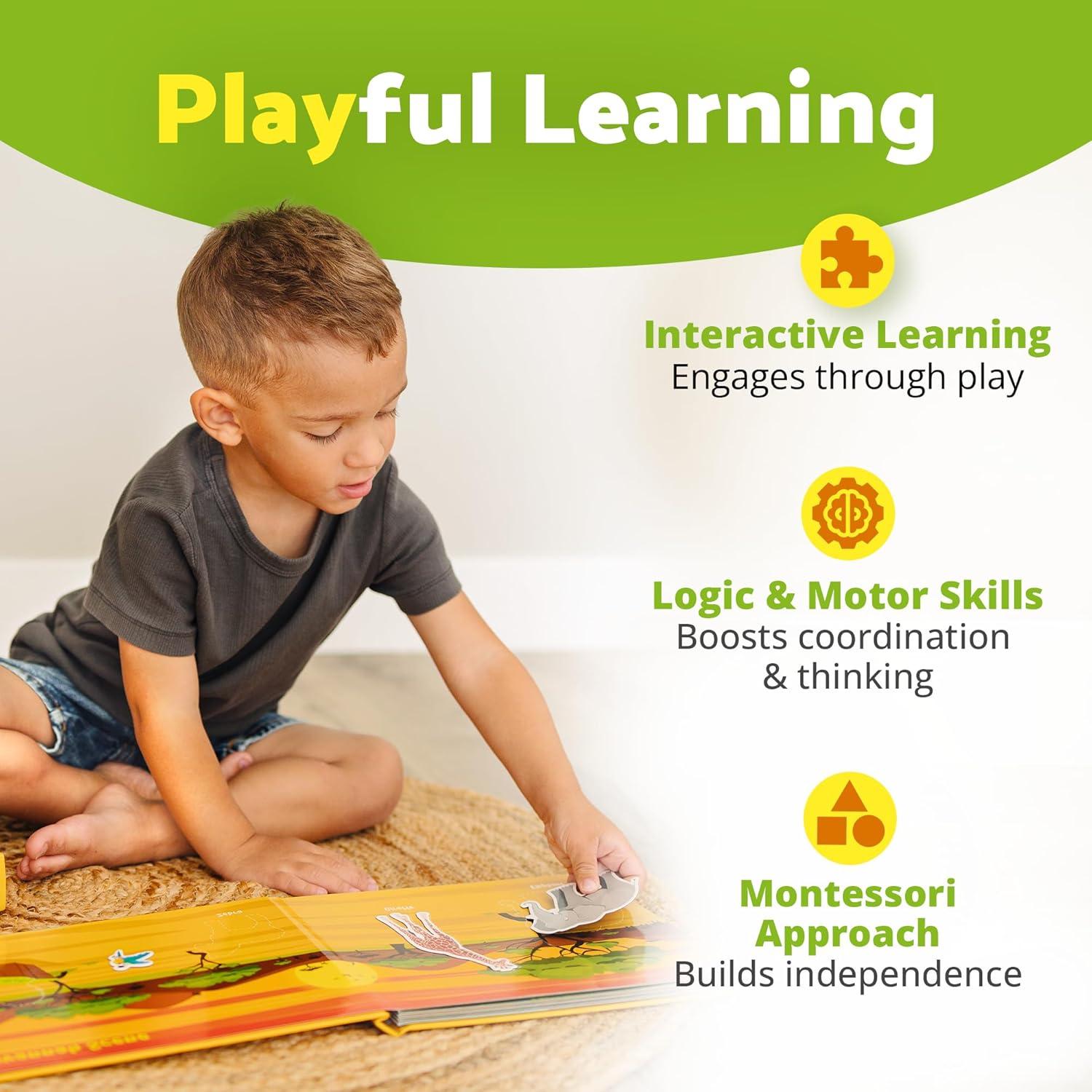 Libro Ocupado Montessori Smarty Sprout Safari 25.4x20.3cm