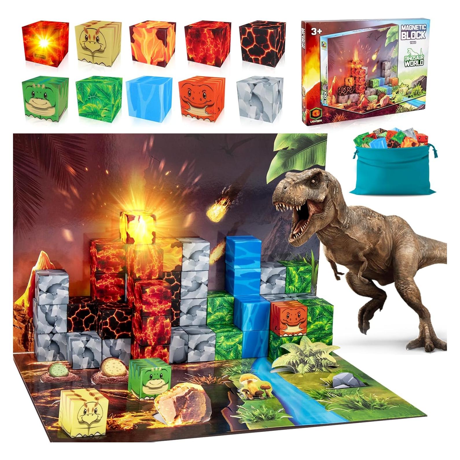 Bloques Magnéticos Dinosaurios 38 PCS Juguetes STEM 2.54 cm