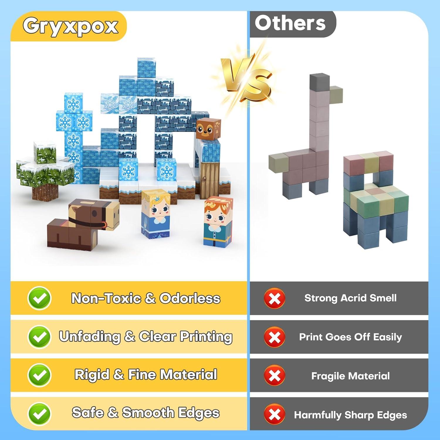 Bloques Magnéticos Gryxpox 100 Piezas Castillo de Hielo