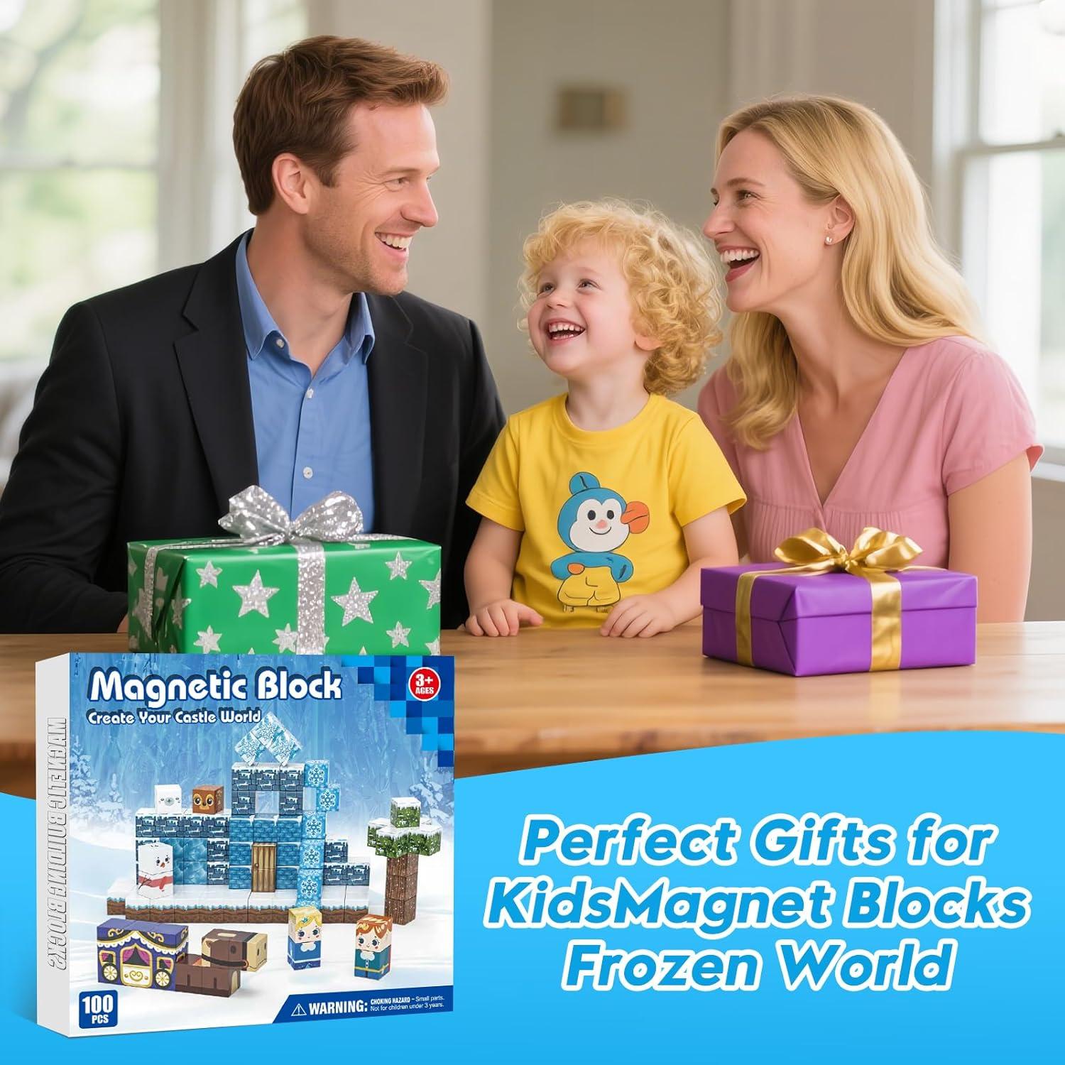 Bloques Magnéticos Gryxpox 100 Piezas Castillo de Hielo