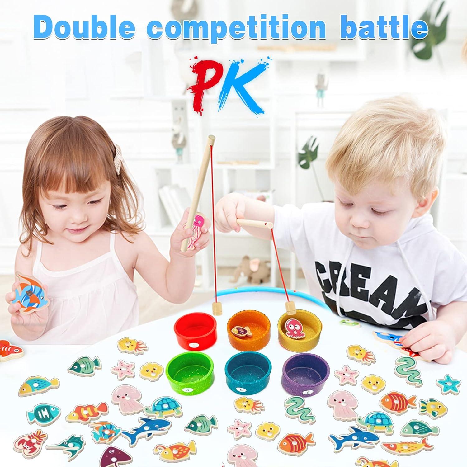 Juego de Pesca Montessori NUGZIX con 2 Cañas y 26 Peces