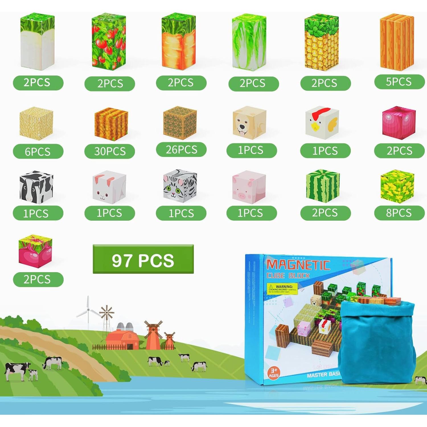 Bloques de Construcción Magnéticos AESGOGO 97PCS Juguetes Educativos