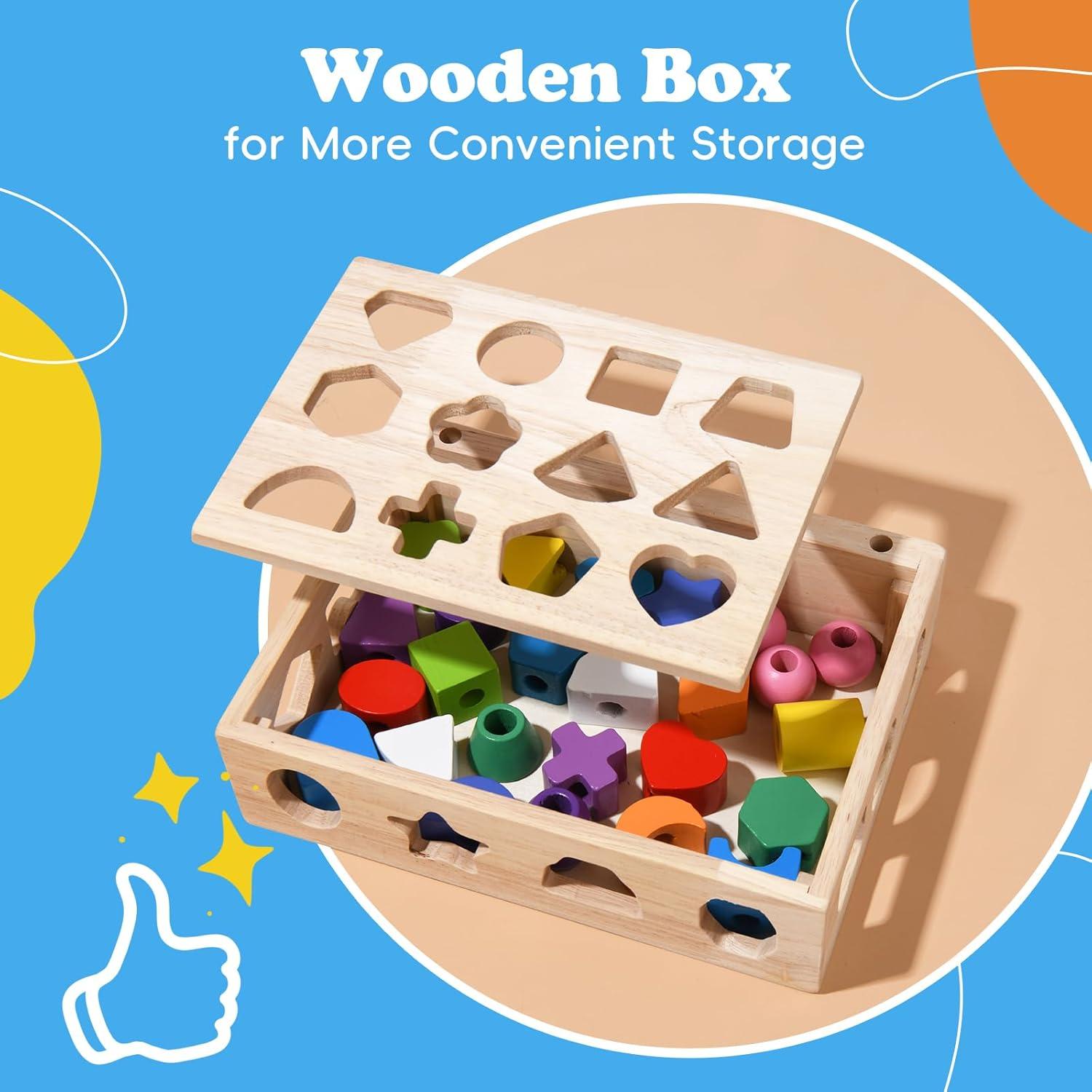 Juego de Juguetes Apilables de Madera Aeocidy 3 en 1 Educativo