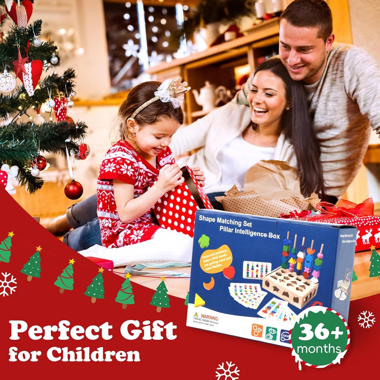 Juego de Juguetes Apilables de Madera Aeocidy 3 en 1 Educativo