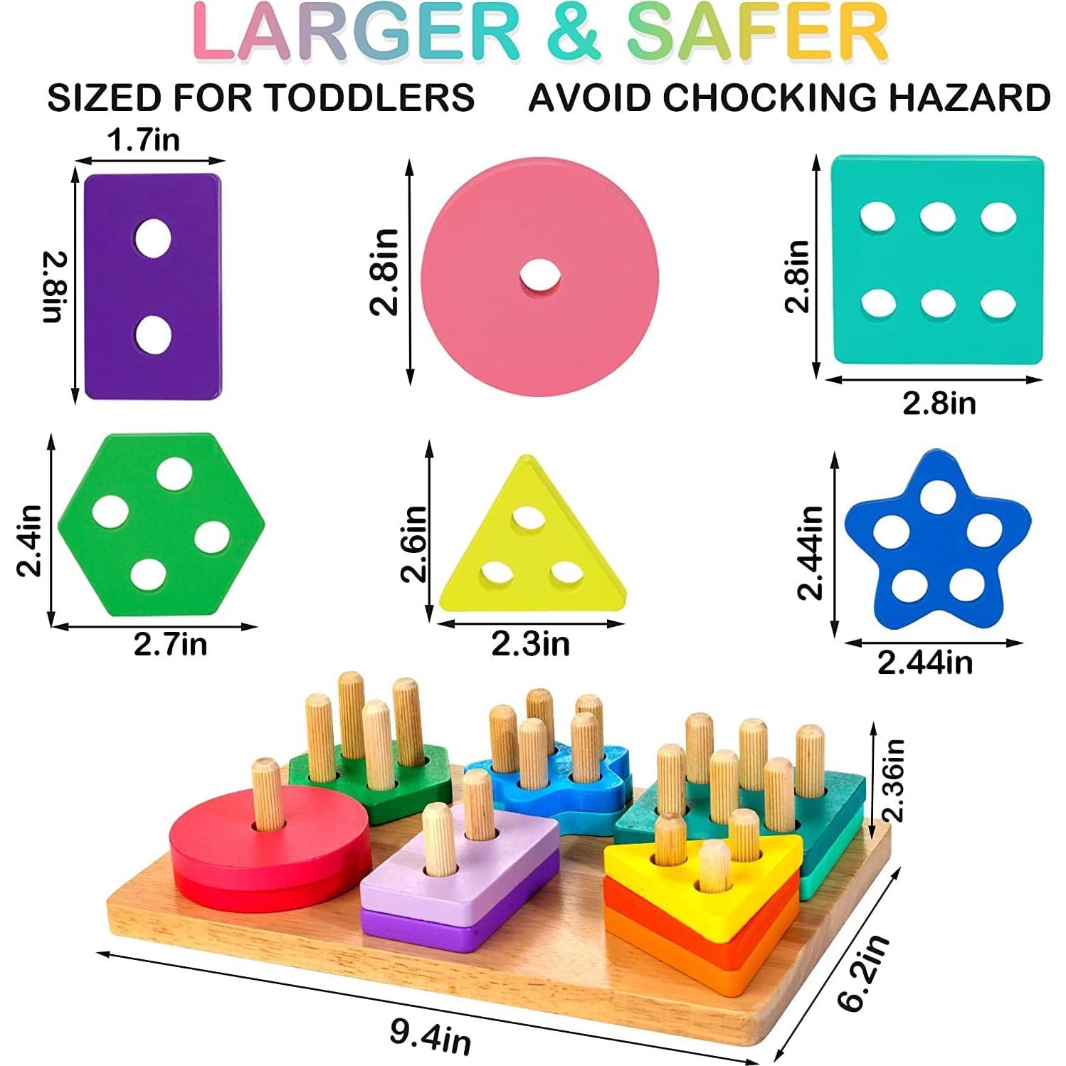 Juguete de Clasificación y Apilamiento HELLOWOOD 24 Piezas