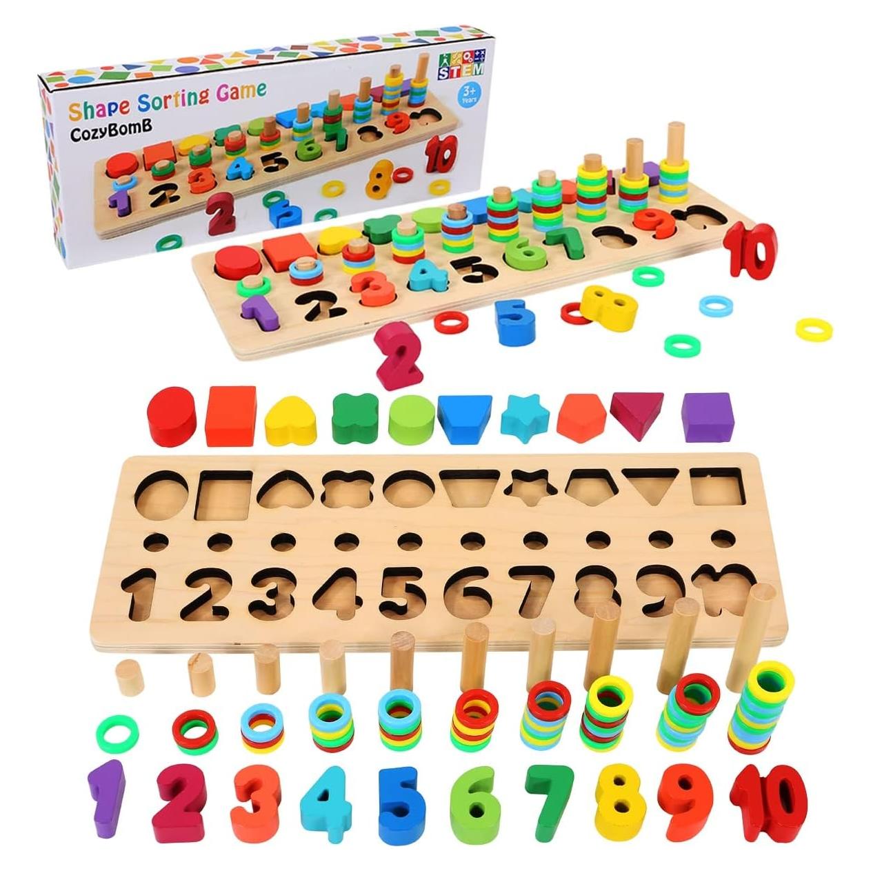 Juguete Educativo de Madera CozyBomB Arcoíris 3 en 1