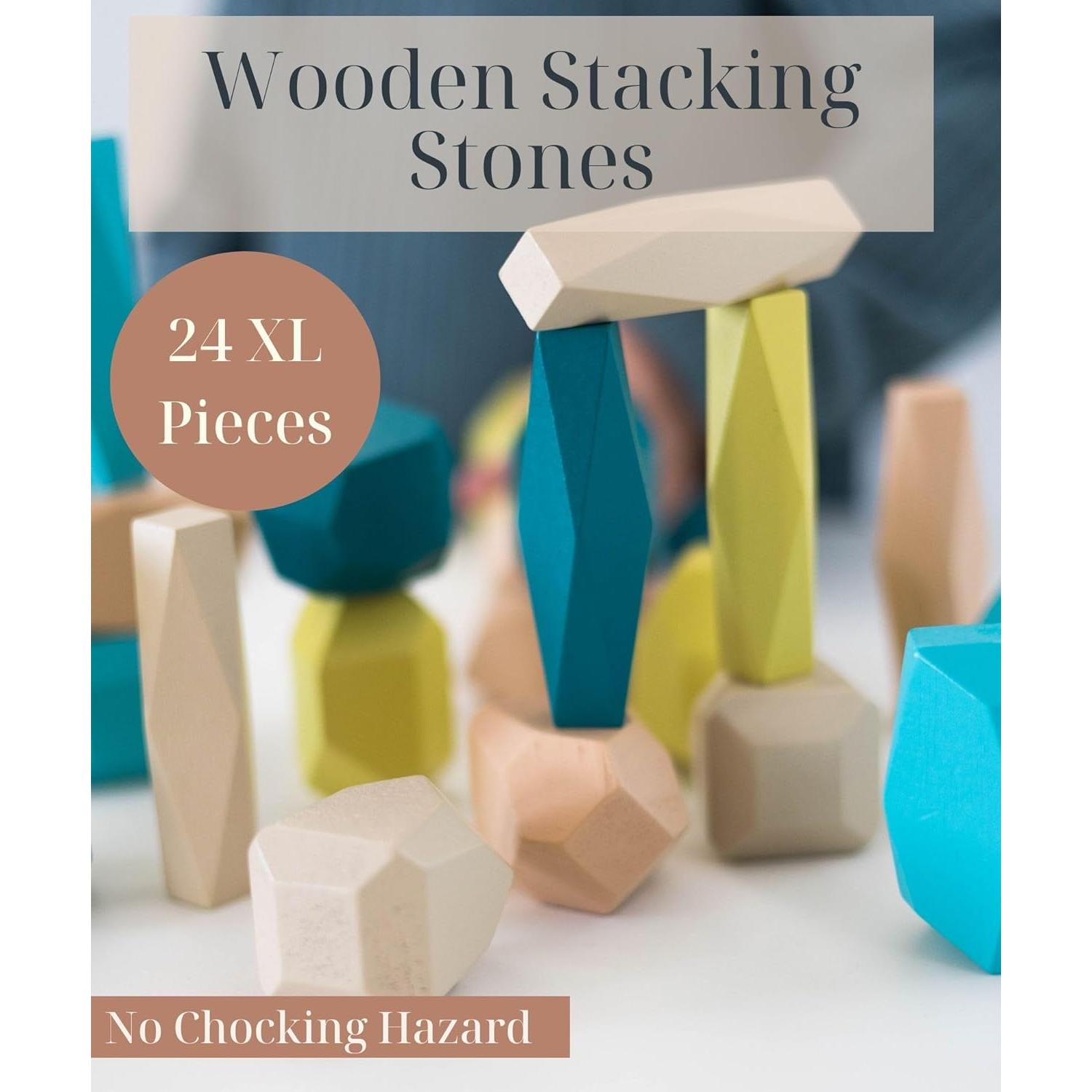 Bloques de Madera XL Everett & Avery Co. - 24 Juguetes Montessori