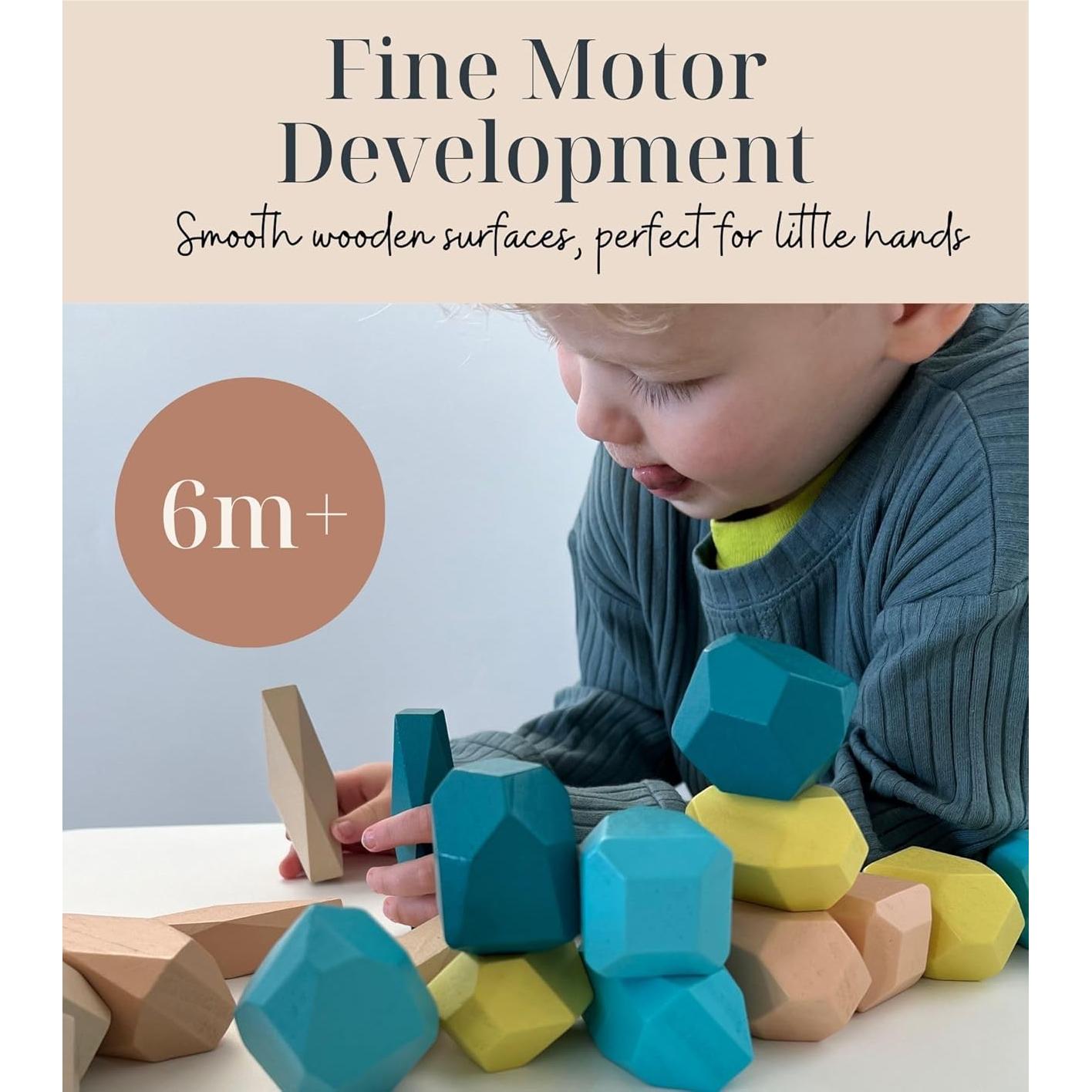 Bloques de Madera XL Everett & Avery Co. - 24 Juguetes Montessori