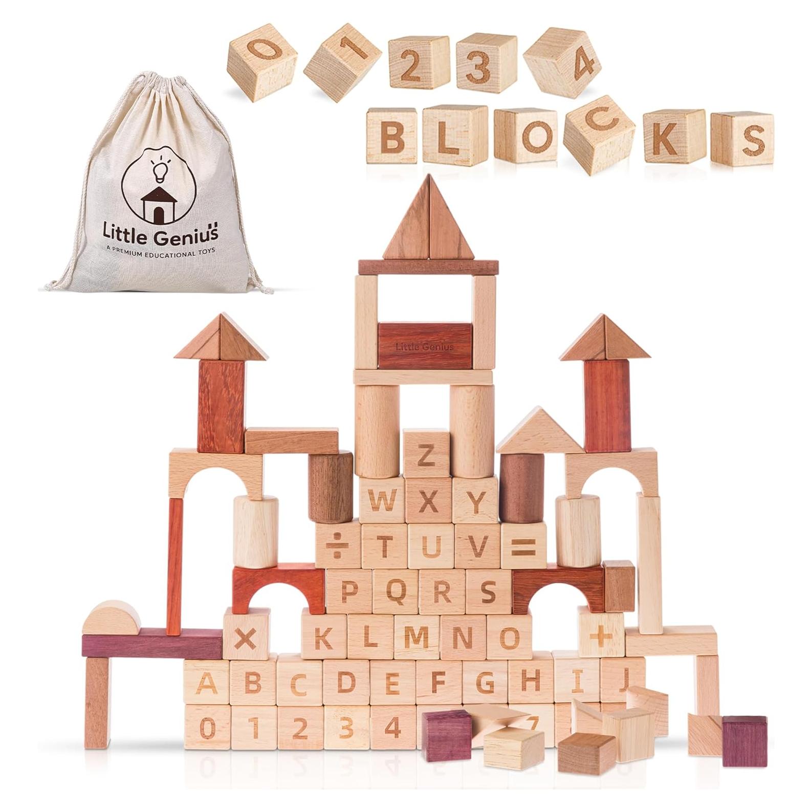 Bloques de Construcción de Madera Hexagonales Hexagon 86 Piezas