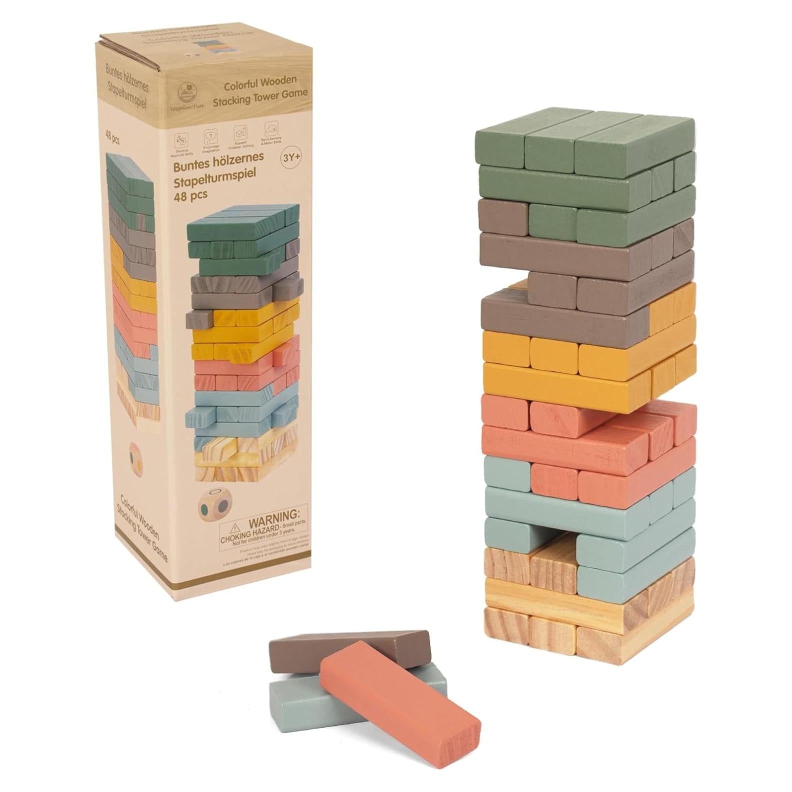 Juego de Bloques de Madera Apilables 48PCS WOODENFUN