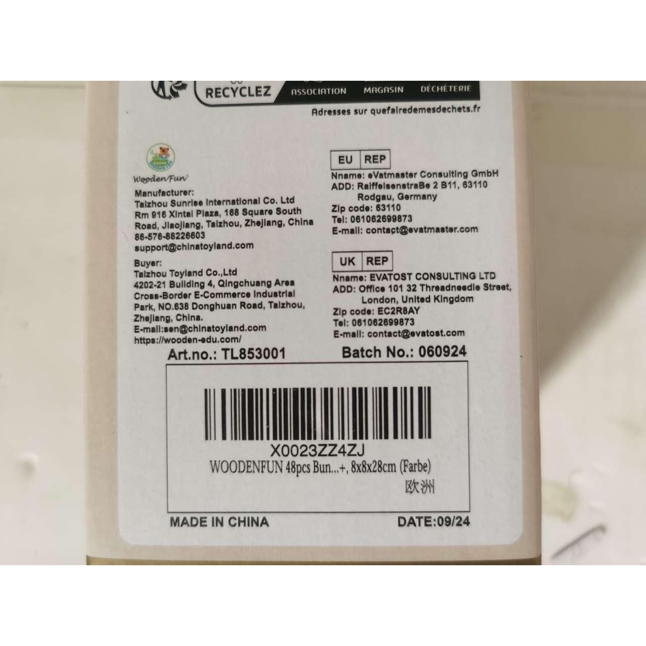 Juego de Bloques de Madera Apilables 48PCS WOODENFUN