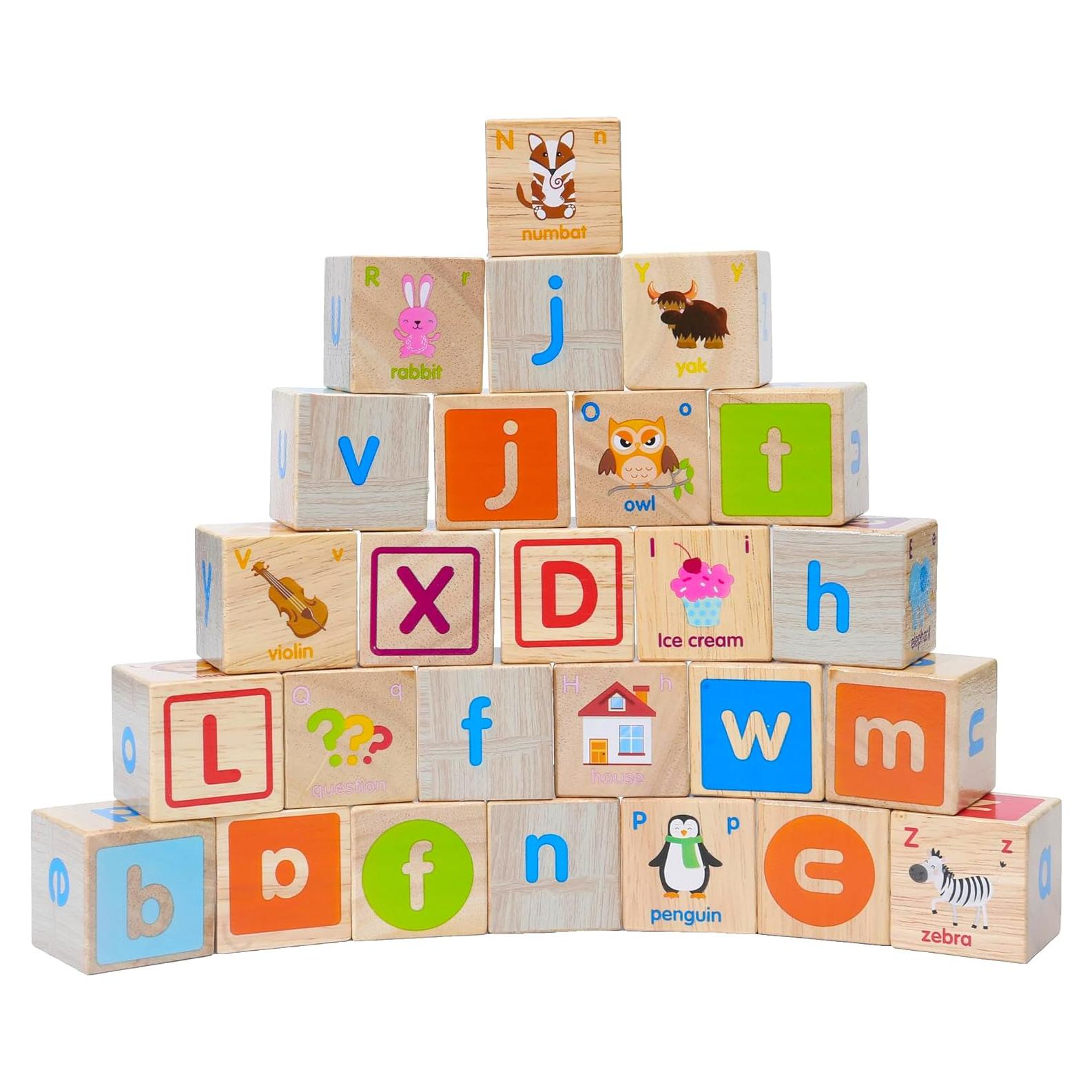 Bloques de Madera Montessori Mama para Niños 1-3 Años - Apilamiento Educativo