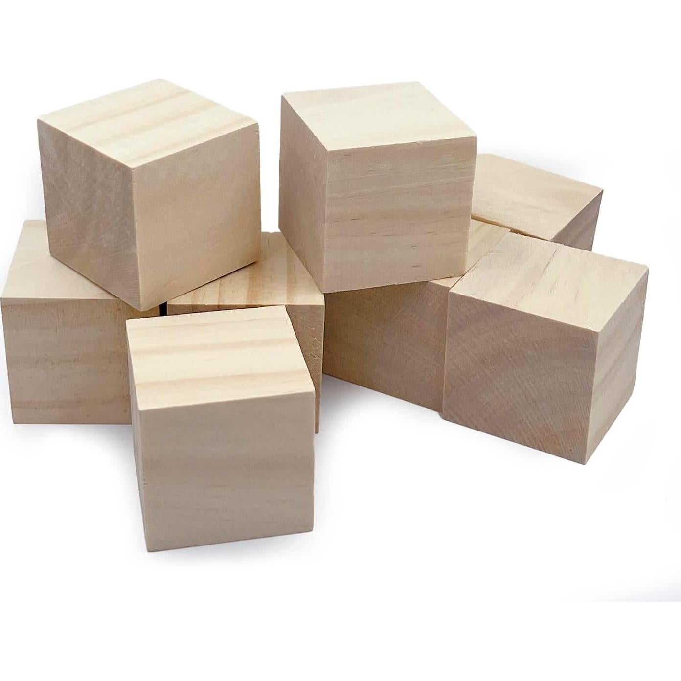 Bloques de Madera SIWUCHYE 5.08 cm para Manualidades - Paquete de 8