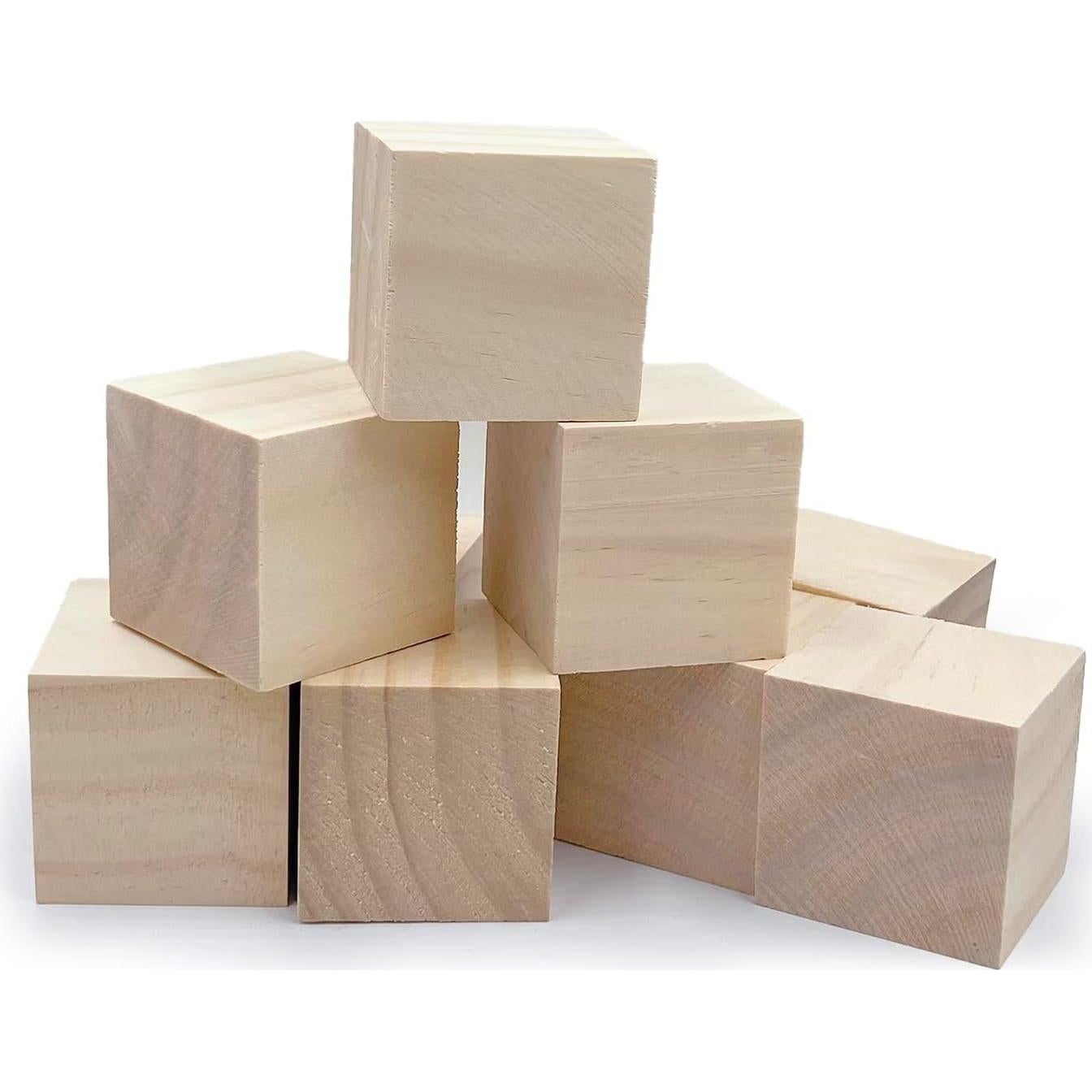 Bloques de Madera SIWUCHYE 5.08 cm para Manualidades - Paquete de 8