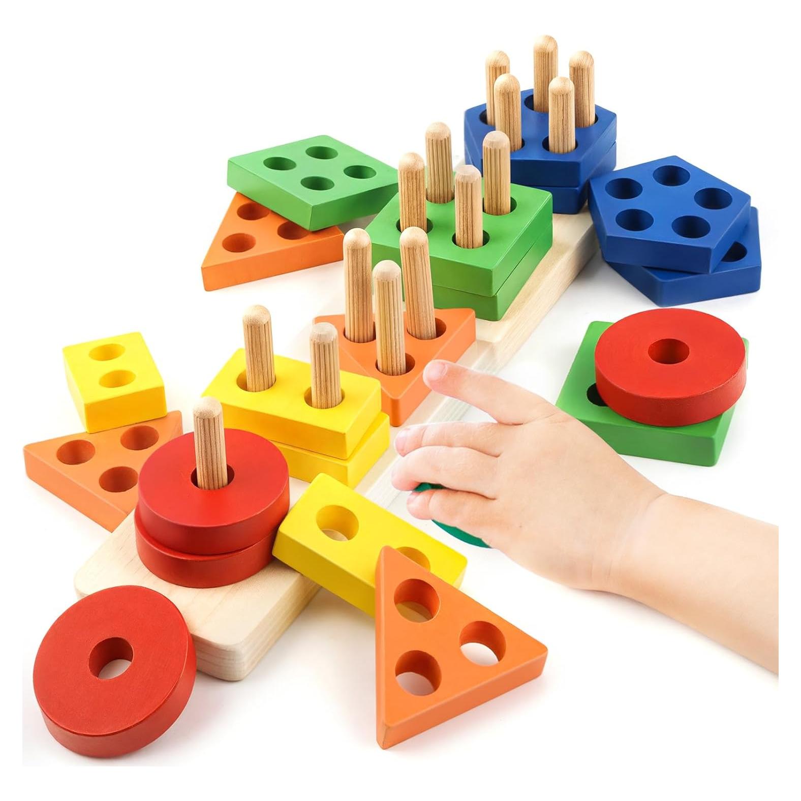 Juguetes Montessori Daisiki para Niños 1-3 Años - Puzzles de Madera