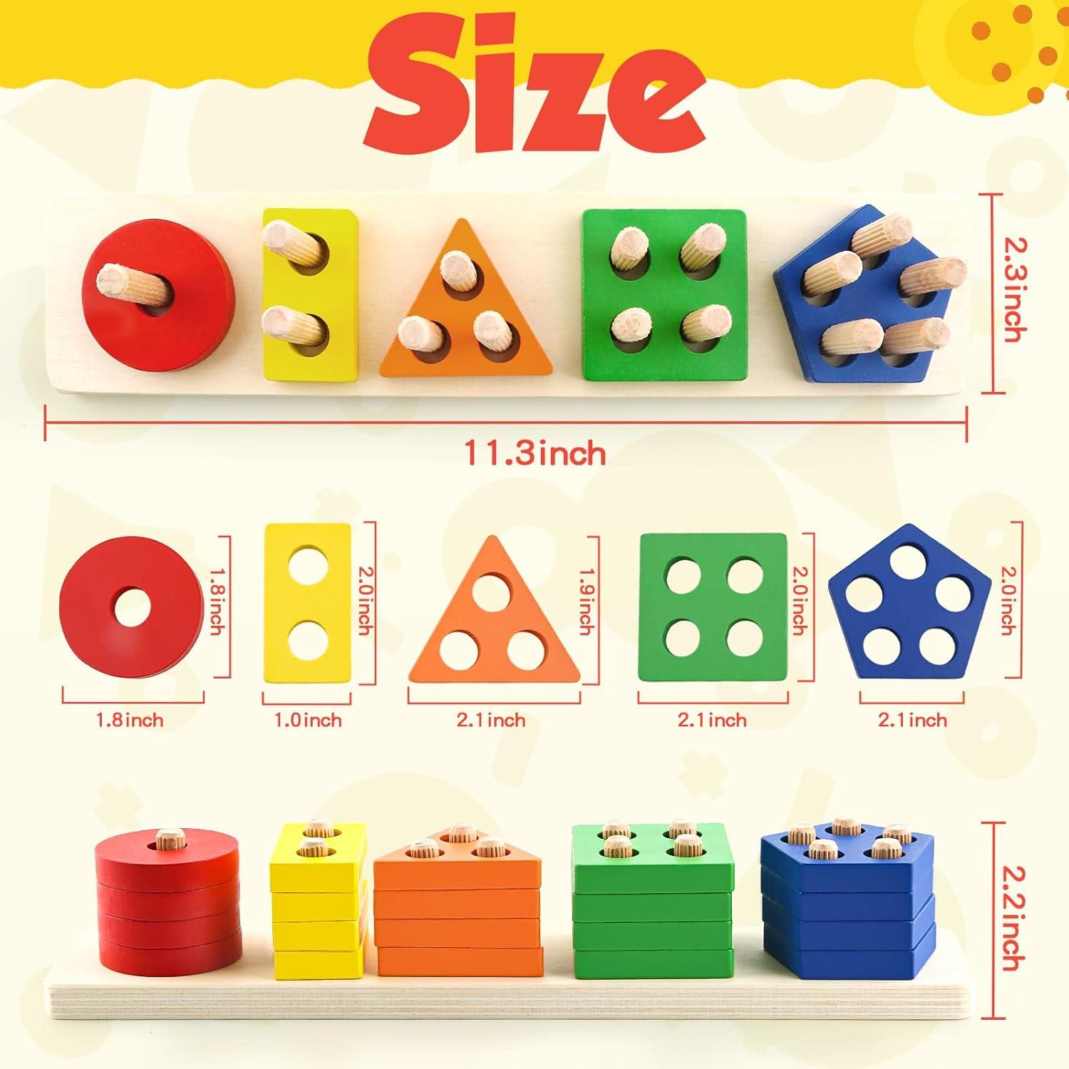 Juguetes Montessori Daisiki para Niños 1-3 Años - Puzzles de Madera