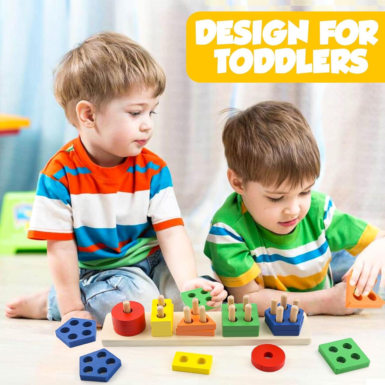 Juguetes Montessori Daisiki para Niños 1-3 Años - Puzzles de Madera