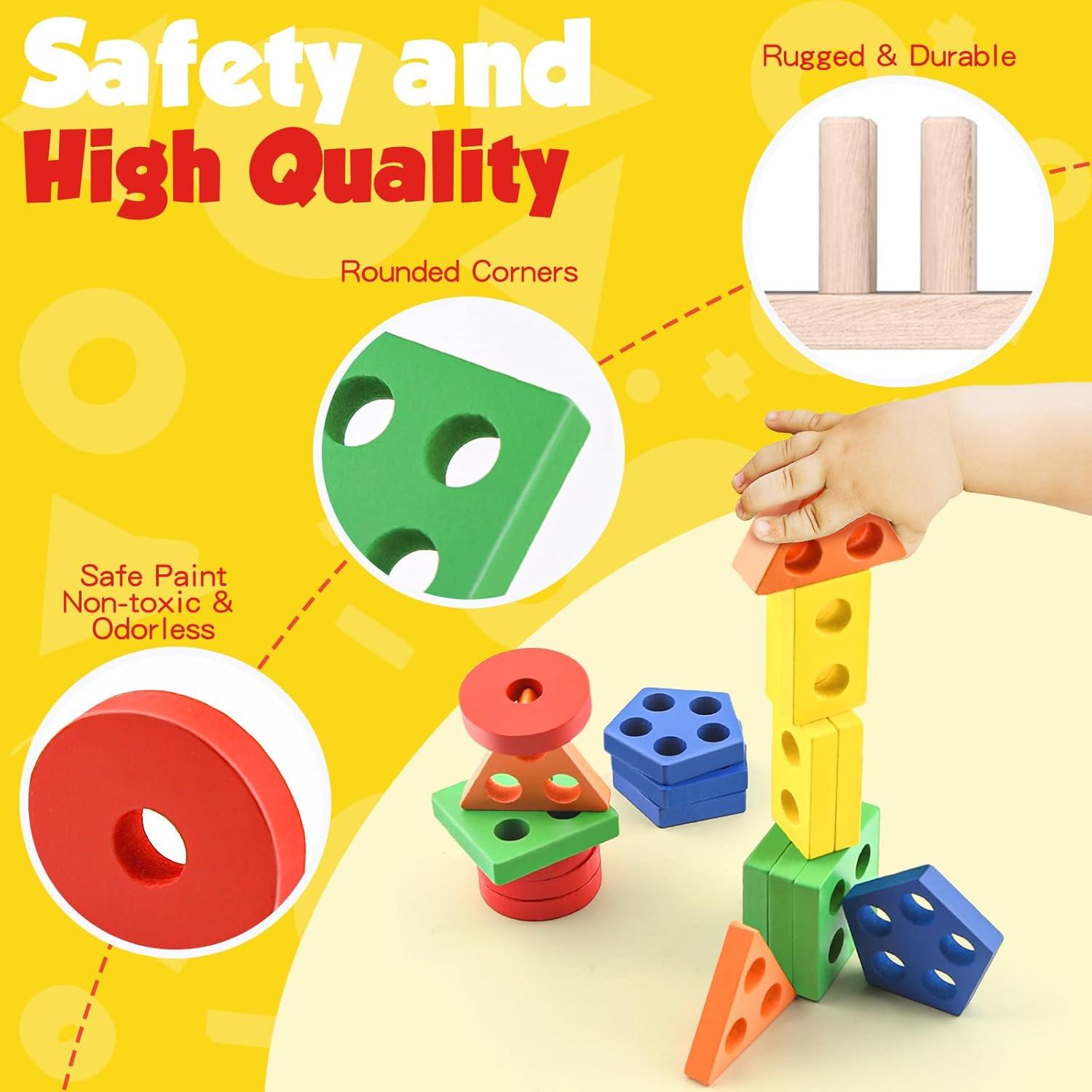 Juguetes Montessori Daisiki para Niños 1-3 Años - Puzzles de Madera