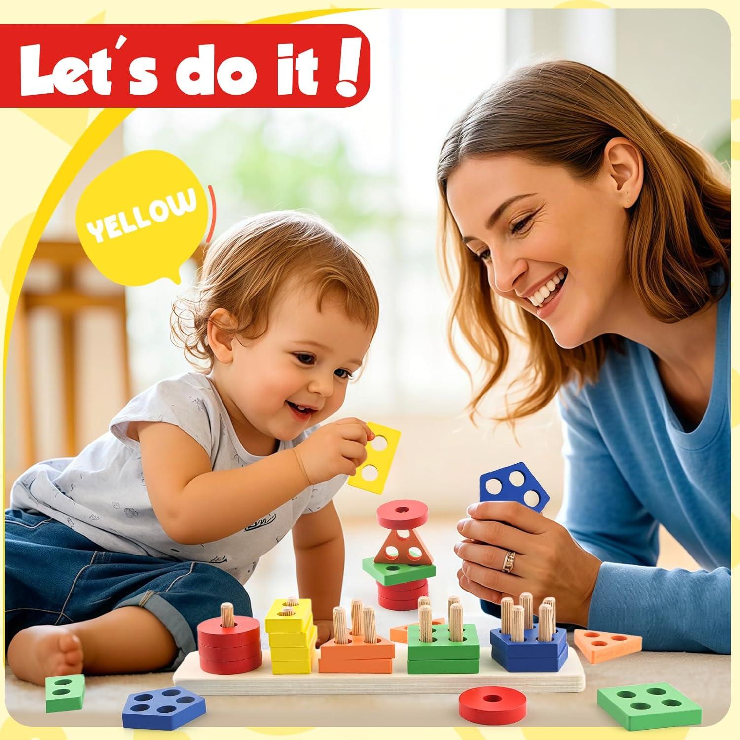 Juguetes Montessori Daisiki para Niños 1-3 Años - Puzzles de Madera