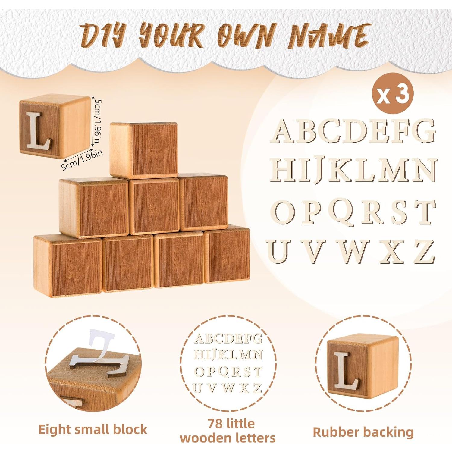 Bloques de Madera Personalizados Kigley 8 Letras 4.5 cm