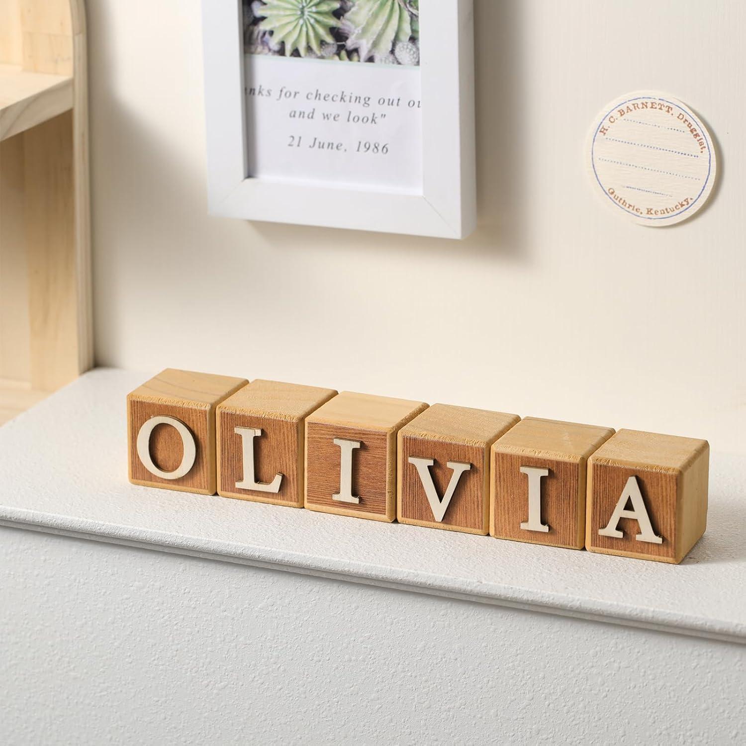 Bloques de Madera Personalizados Kigley 8 Letras 4.5 cm