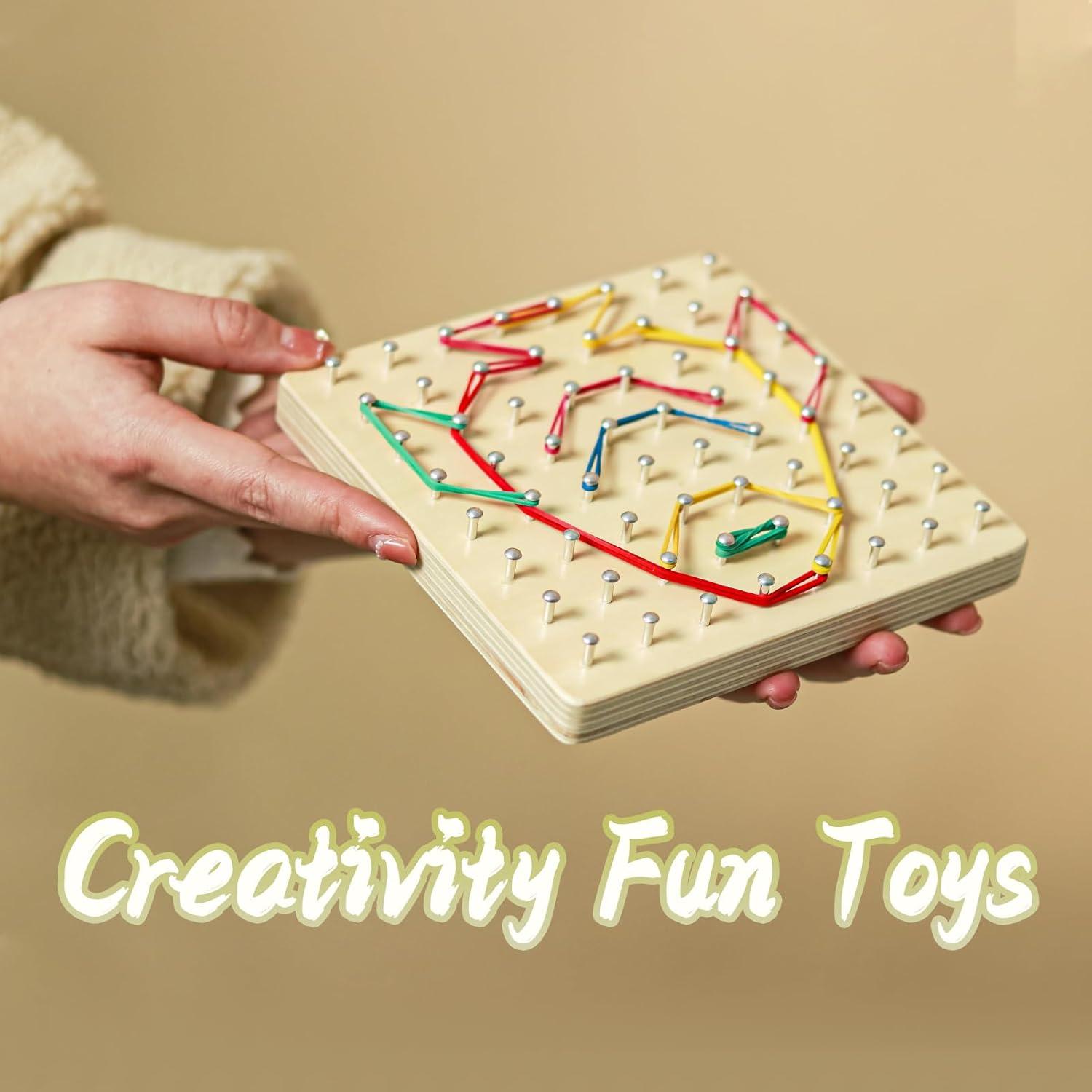 2 Tableros Geométricos de Madera Montessori - Juguete STEM 3-6 Años