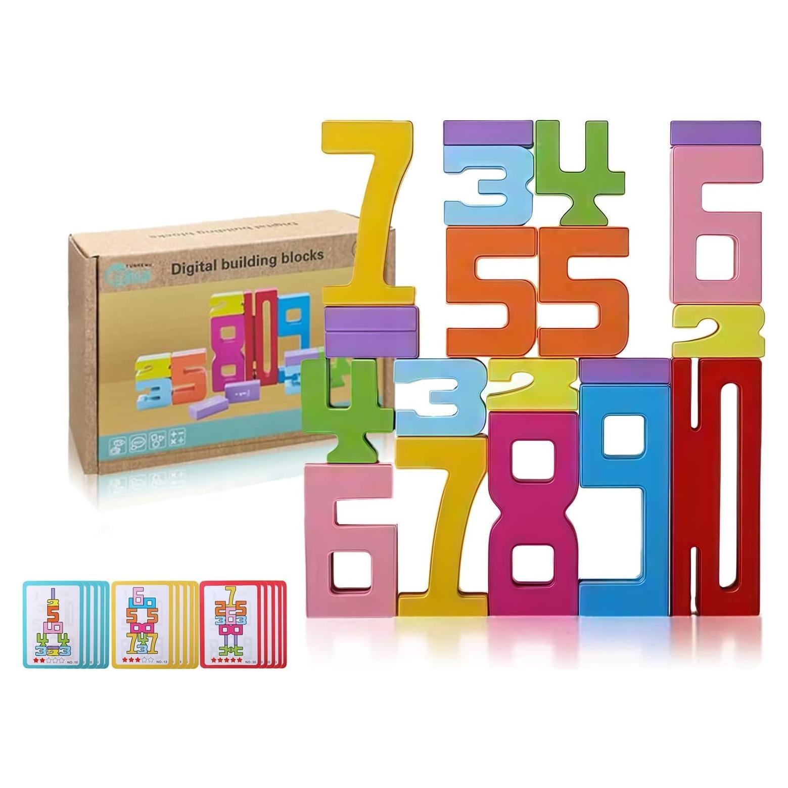 Bloques de Construcción de Números de Madera SNEKULI 1-10