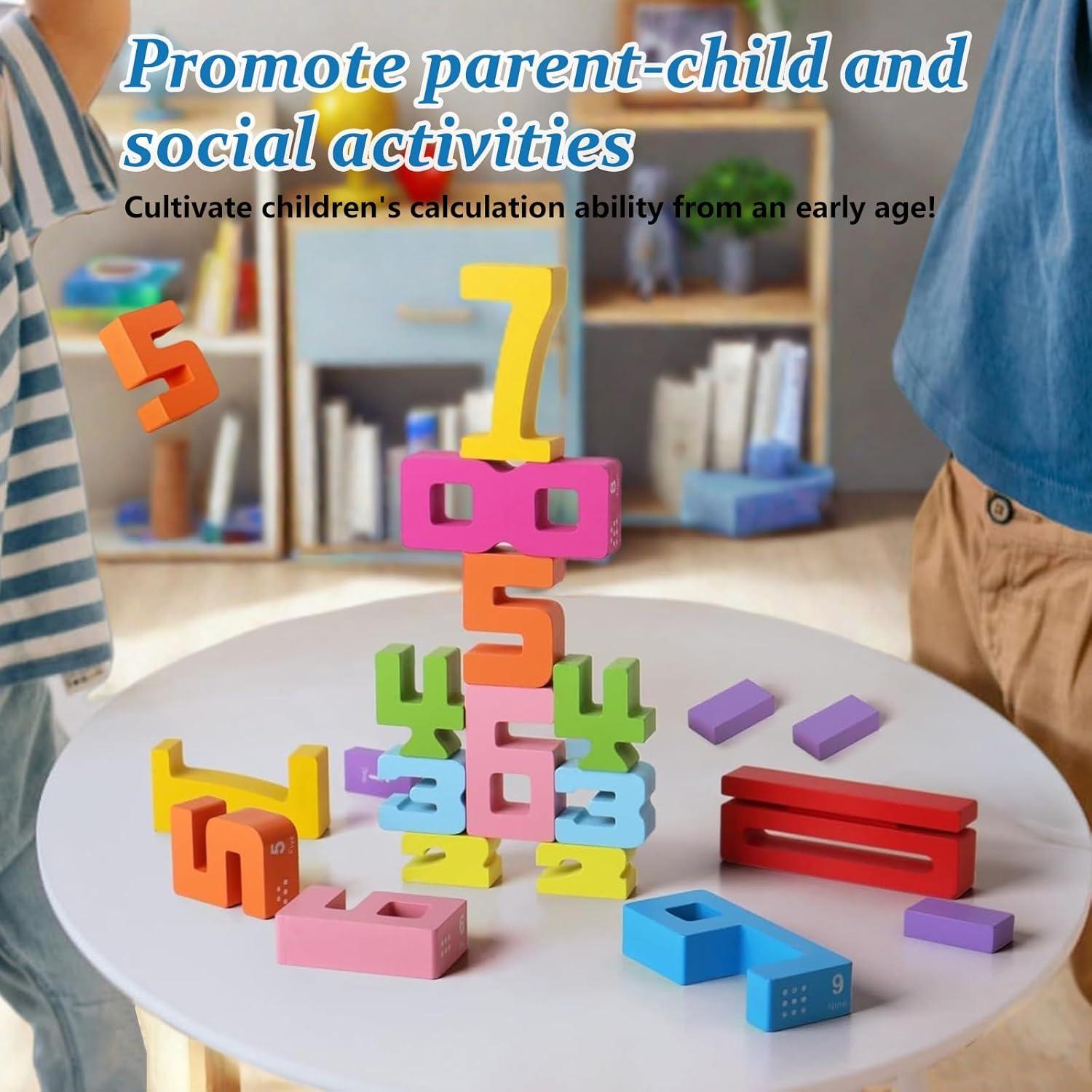 Bloques de Construcción de Números de Madera SNEKULI 1-10