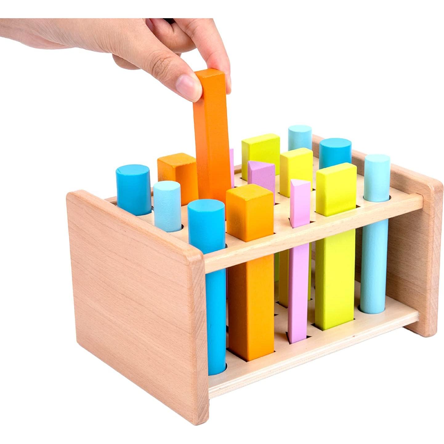 Juguetes Montessori de Madera 15 Pcs Clasificación Formas 3D