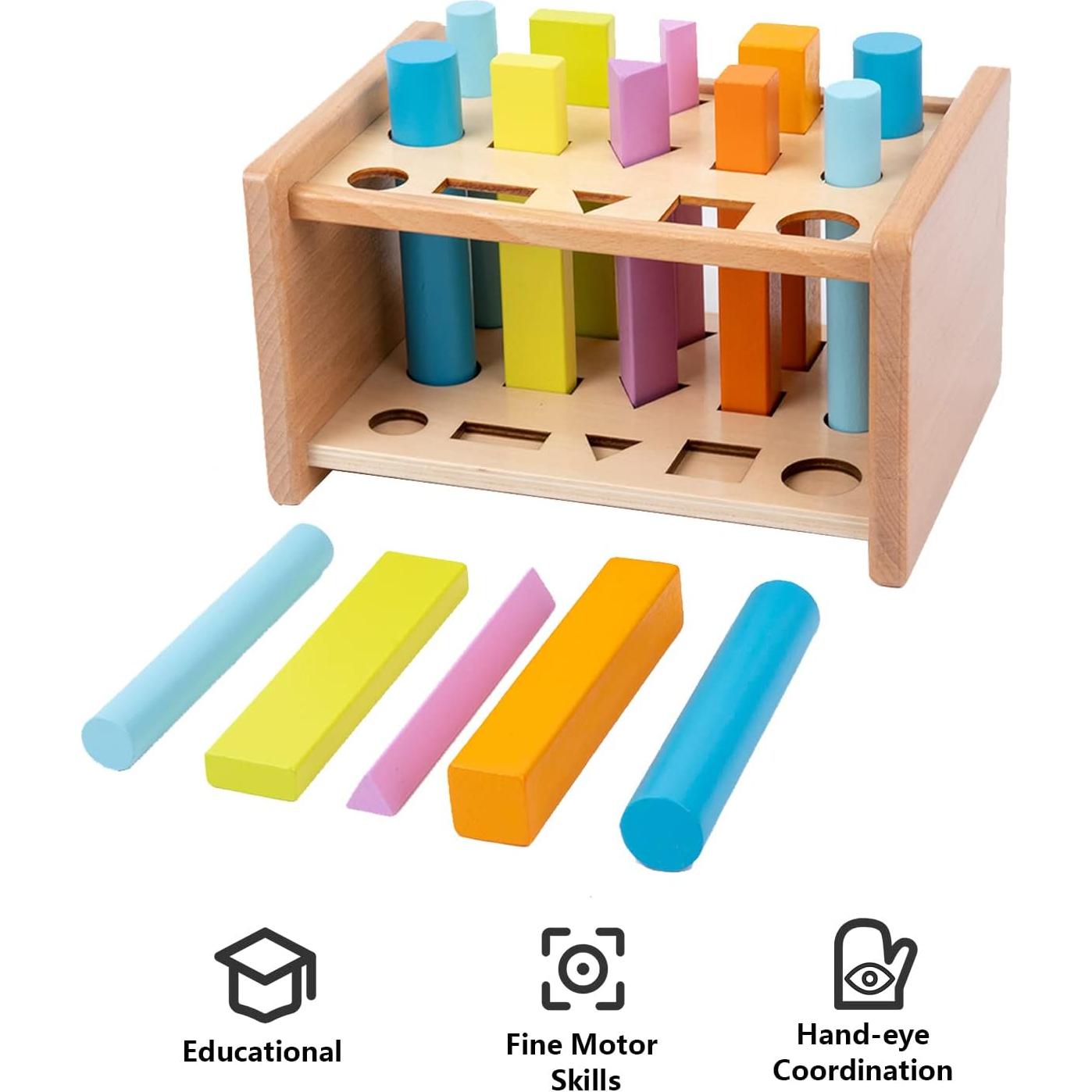 Juguetes Montessori de Madera 15 Pcs Clasificación Formas 3D