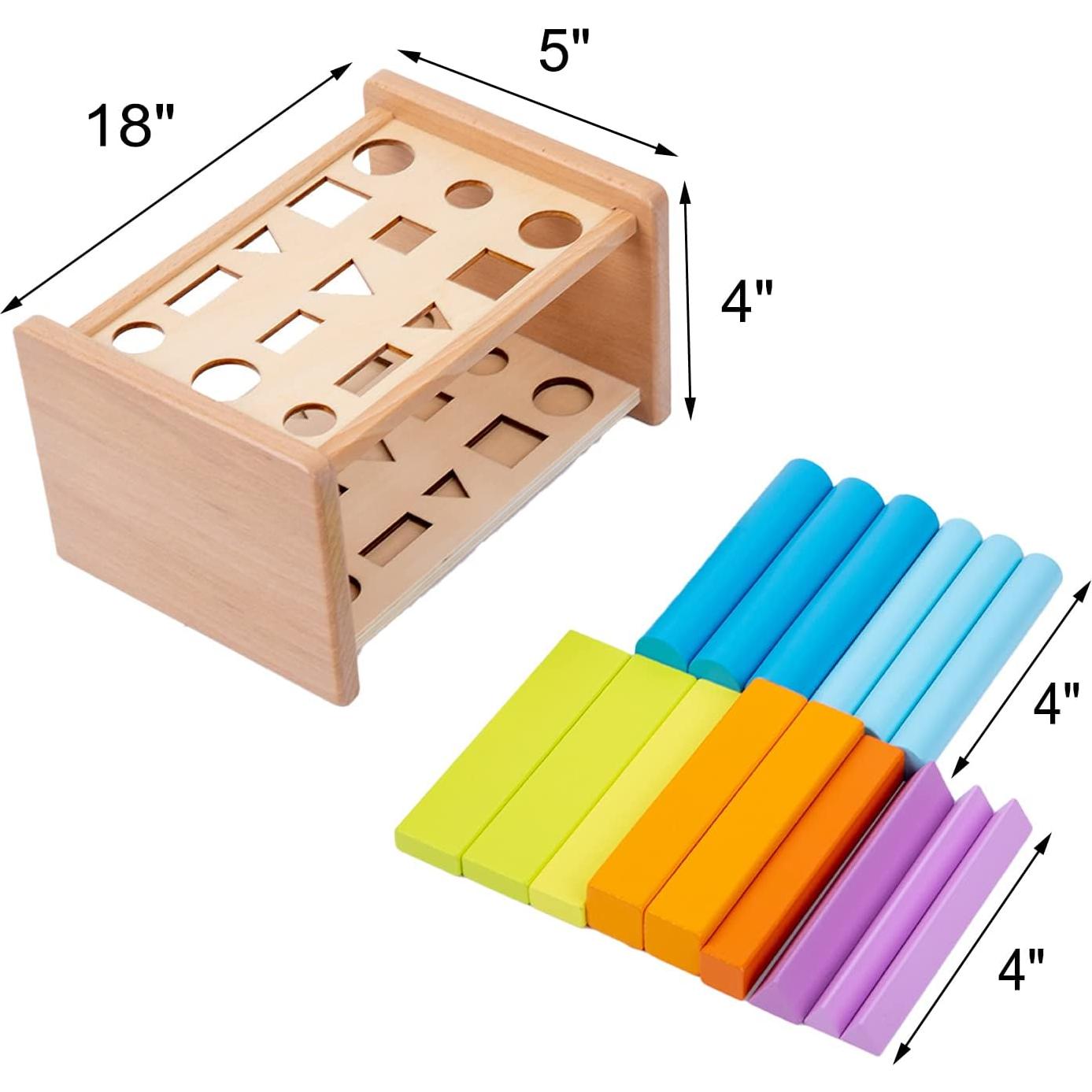 Juguetes Montessori de Madera 15 Pcs Clasificación Formas 3D