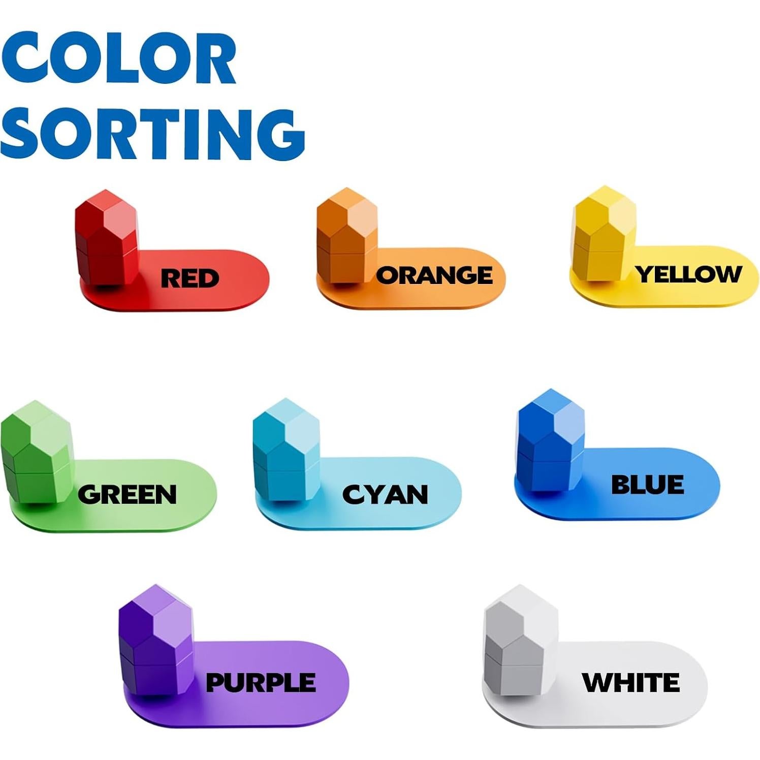 Juguetes Montessori Lucky Doug 50 PCS Rocas Apilables 1-3 Años