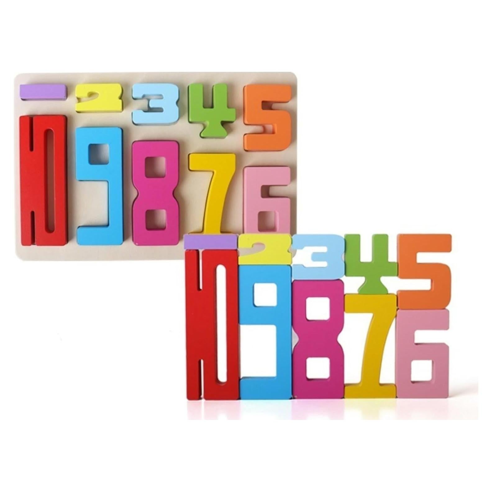 Bloques de Construcción de Números de Madera Gdaytao 10PCS