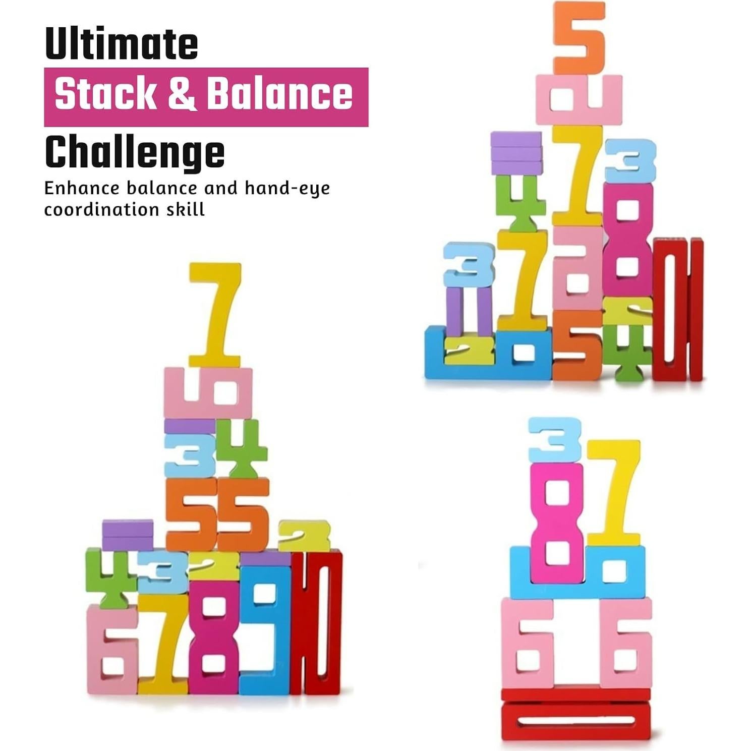 Bloques de Construcción de Números de Madera Gdaytao 10PCS