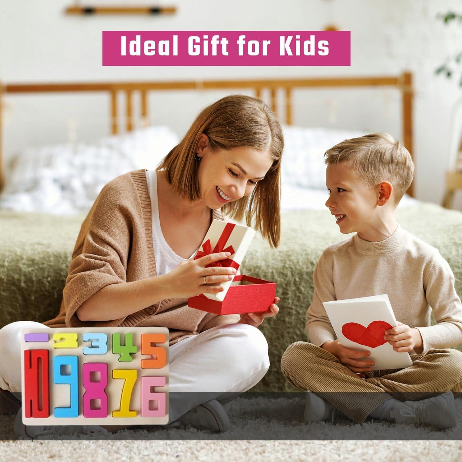 Bloques de Construcción de Números de Madera Gdaytao 10PCS