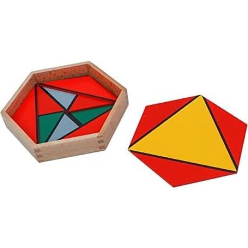 Juguetes Montessori Triángulos Constructivos de Madera 5 Cajas