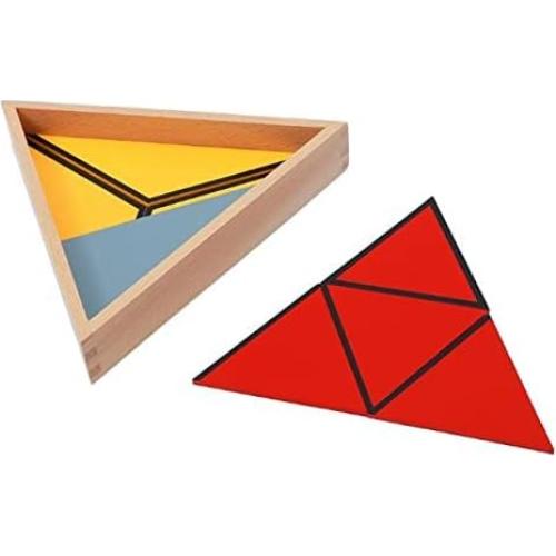 Juguetes Montessori Triángulos Constructivos de Madera 5 Cajas
