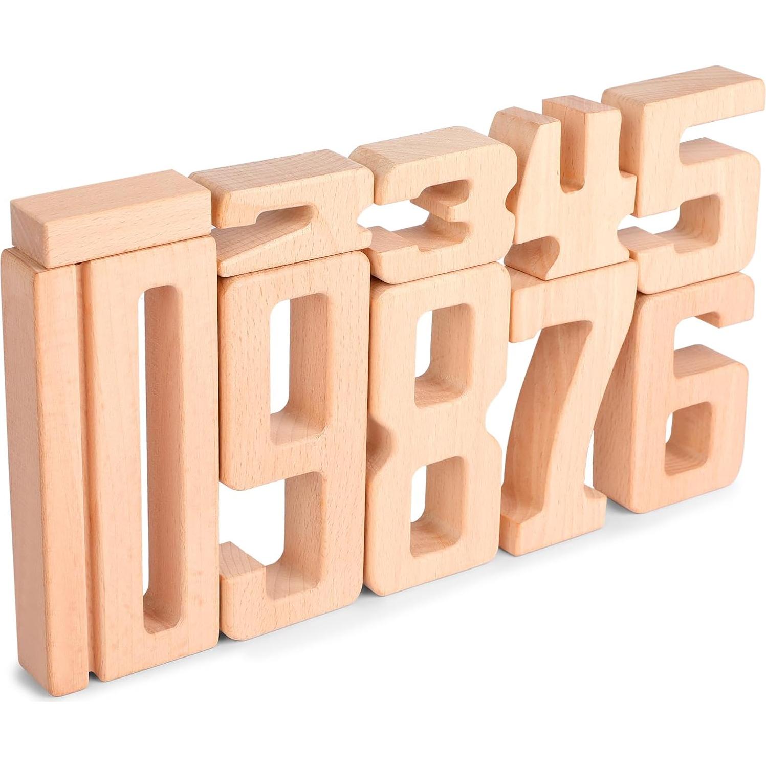 Bloques de Construcción de Números de Madera Lasoba 1-10