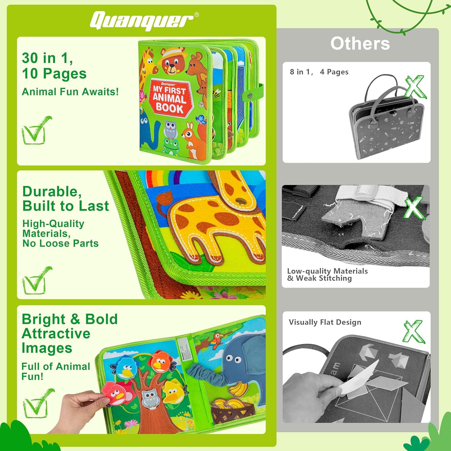 Libro Ocupado Montessori de Animales Quanquer 30 en 1