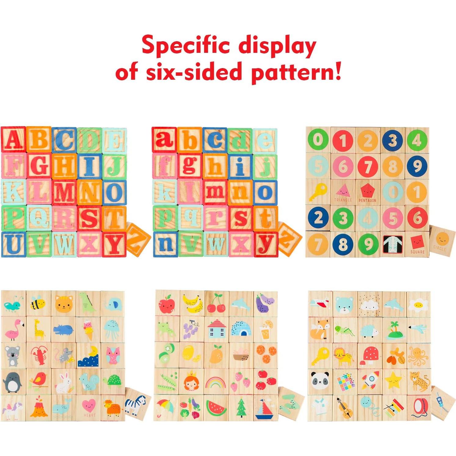 Bloques de Construcción de Madera Gemileo 36 PCS Alfabeto y Números