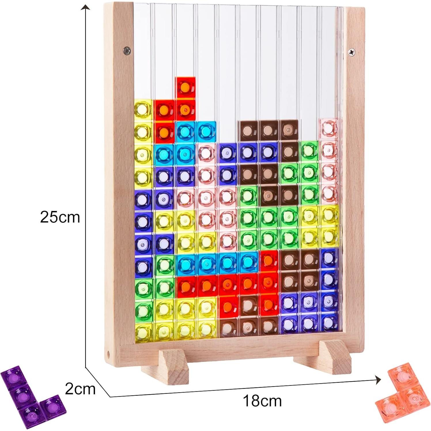Rompecabezas de Bloques de Madera Tetris 3D para Niños 3-7 Años