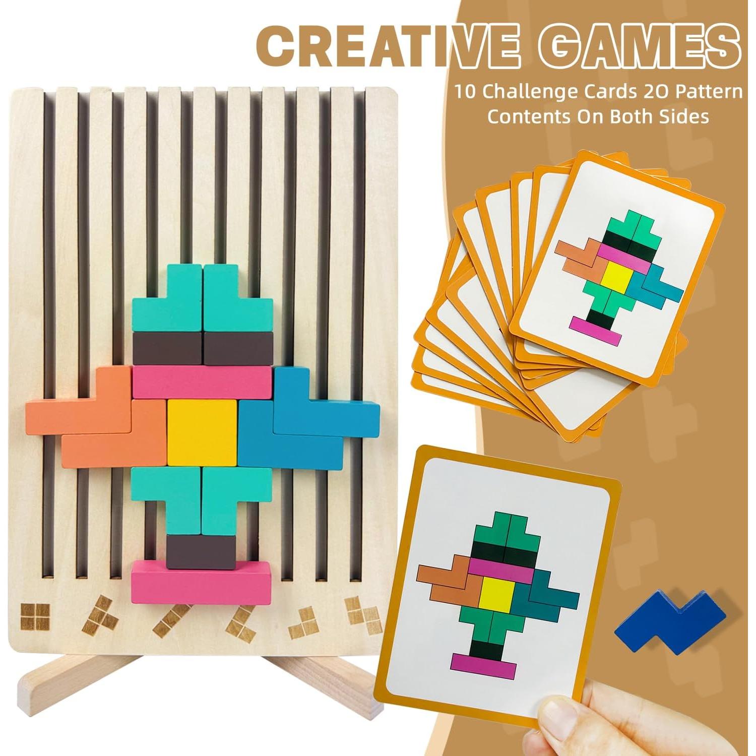 Rompecabezas Apilable de Madera Laynertoys 42 Bloques 3D